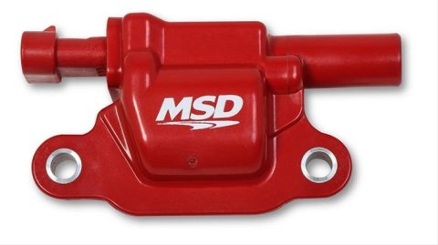 MSD Blaster OEM Replacement Coils 8266 Ignition Coil, OEM, Coil Pack, Epoxy, Female/Socket, Red, Square, Cadillac, Chevrolet, GMC, Each thumbnail 1