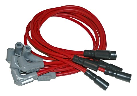 MSD 8.5mm Super Conductor Spark Plug Wire Sets 32169 Wires, Conductor, Spiral Core, 8.5mm, Red, 90 Degree Boots, Chevy, GMC, 5.7L, Set thumbnail 1
