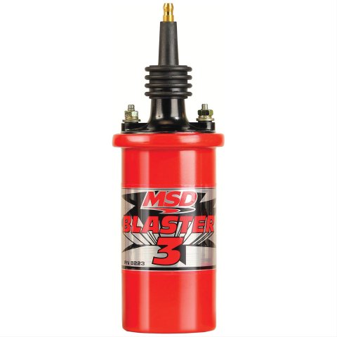 MSD Blaster 3 Ignition Coils 8223 Coil, 3, Canister, Round, Oil Filled, Red, 45,000 V, Each thumbnail 1