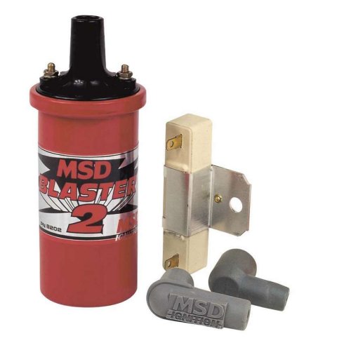 MSD Blaster 2 Ignition Coils 8203 Coil, 2, Canister, Round, Oil Filled, Red, 45,000 V, Each thumbnail 2