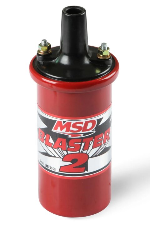 MSD Blaster 2 Ignition Coils 8203 Coil, 2, Canister, Round, Oil Filled, Red, 45,000 V, Each thumbnail 3