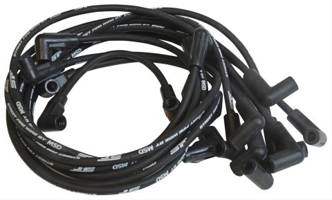 MSD Street Fire Spark Plug Wire Sets 5562 Wires, Fire, 8mm, Black, 90 Degree Boots, Chevy, Small Block, Set