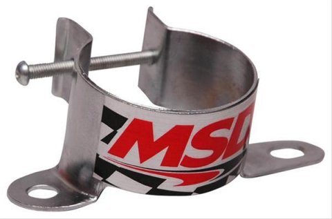 MSD Chrome Coil Brackets 82131 Bracket, Steel, Chrome, Canister-Style, Universal, Vertical Mount, Each thumbnail 1