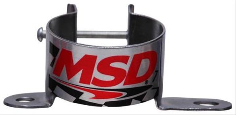 MSD Chrome Coil Brackets 82131 Bracket, Steel, Chrome, Canister-Style, Universal, Vertical Mount, Each thumbnail 2