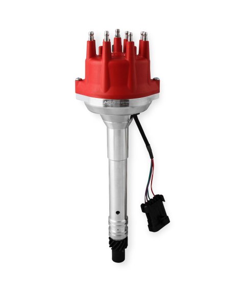 MSD Pro-Billet Dual Sync EFI Distributors 2376MSD Distributor, EFI, Hall Effect, Male/HEI, Red Cap, Billet Aluminum Housing, Slip Collar, Tall Deck, Chevy, 427, 454, Each