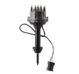 MSD Pro-Billet Dual Sync EFI Distributors 23833 Distributor, EFI, Hall Effect Trigger, Male/HEI, Standard Rotation, Black Cap, Billet Aluminum Housing, Black, Mopar, Each thumbnail 2