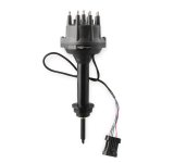 MSD Pro-Billet Dual Sync EFI Distributors 23833 Distributor, EFI, Hall Effect Trigger, Male/HEI, Standard Rotation, Black Cap, Billet Aluminum Housing, Black, Mopar, Each thumbnail 3