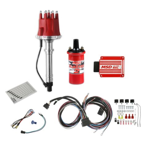 MSD Pro-Billet Ignition Bundles 85551K System Combo Kits, Pro-Billet, Bundle, with Distributor, Coil, Box, Chevy, Kit thumbnail 2