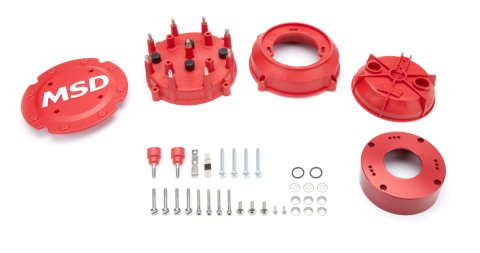 MSD Distributor Cap and Rotor Kits 7455 Rotor, Pro Mag, Red, Rynite, Brass Terminals, Clamp-Down, Pro Mag 12, 12LT, 44, V8, Kit thumbnail 3
