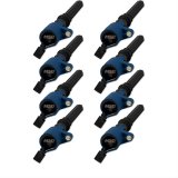 MSD Direct Replacement Ignition Coil Packs 824285 Coils, Replacement, Pack, Epoxy, Blue, Ford, Lincoln, 4.6L/5.4L, SOHC, 2V, Set of 8 thumbnail 1