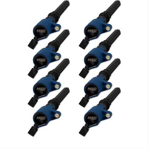 MSD Direct Replacement Ignition Coil Packs 824285 Coils, Replacement, Pack, Epoxy, Blue, Ford, Lincoln, 4.6L/5.4L, SOHC, 2V, Set of 8