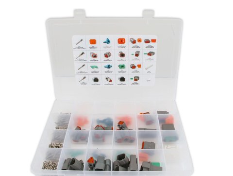 MSD Deutsch Connector Kits 8188 Wire Connectors, Kit, 360 Piece, Includes 2, 3, 4, 6, 8, and 12 Pin Housings, Pins, Seals, Wedges, Clear Plastic Case, Each thumbnail 1