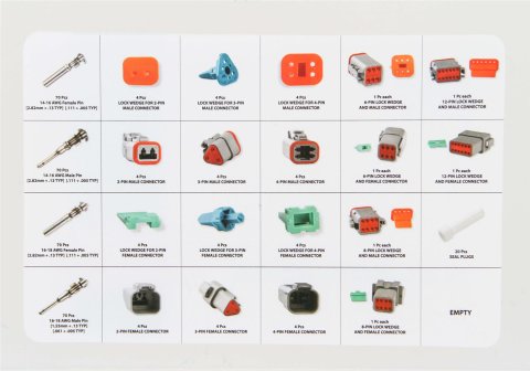 MSD Deutsch Connector Kits 8188 Wire Connectors, Kit, 360 Piece, Includes 2, 3, 4, 6, 8, and 12 Pin Housings, Pins, Seals, Wedges, Clear Plastic Case, Each thumbnail 2
