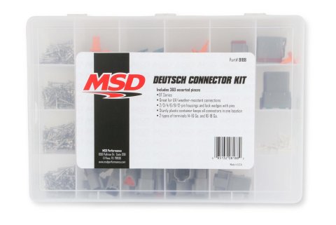 MSD Deutsch Connector Kits 8188 Wire Connectors, Kit, 360 Piece, Includes 2, 3, 4, 6, 8, and 12 Pin Housings, Pins, Seals, Wedges, Clear Plastic Case, Each thumbnail 4