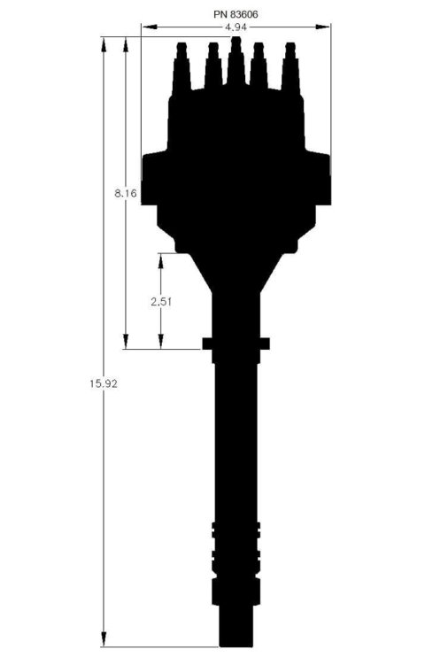 MSD Pro-Billet Ready-to-Run Marine Distributors 83606 Distributor, Ready-to-Run, Magnetic Pickup, Mechanical Advance, Chevy, Big/Small Block, Each thumbnail 3