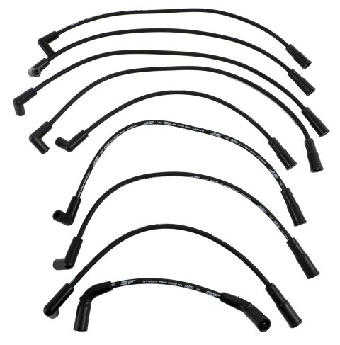 MSD Street Fire Spark Plug Wire Sets 5573 Sets, Fire, Assembled, Spiral Core, Black, 8.00mm Diameter, Chevrolet, GMC, 5.0L, 5.7L, Set thumbnail 1