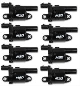 MSD Blaster OEM Replacement Coils 826883 Ignition Coil, OEM, Coil Pack, Epoxy, Female/Socket, Black, Round, Cadillac, Chevrolet, GMC, Set of 8 thumbnail 1