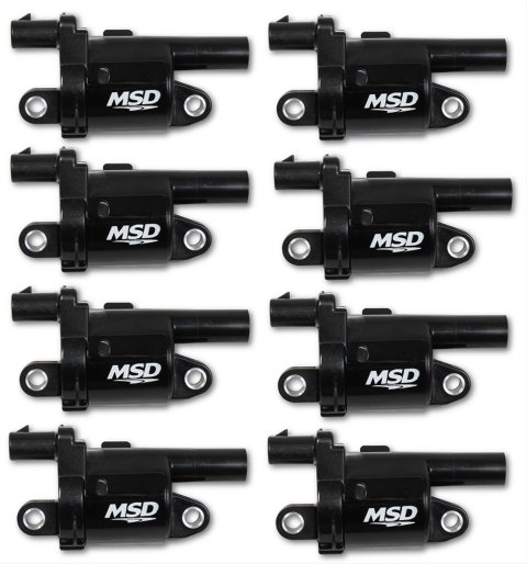 MSD Blaster OEM Replacement Coils 826883 Ignition Coil, OEM, Coil Pack, Epoxy, Female/Socket, Black, Round, Cadillac, Chevrolet, GMC, Set of 8