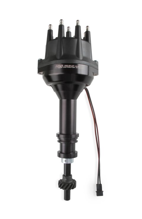 MSD Pro-Billet Distributors 857731 Distributor, Pro-Billet, Magnetic Pickup, Mechanical Advance, Male HEI Small Cap, Billet Aluminum, Black Anodized Body, Black Cap, Ford, V8, Each thumbnail 8