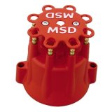 MSD Replacement Distributor Caps 8565 Cap, Male/HEI-Style, Red, Screw-Down, Pro-Billet, V8, Marine, Each thumbnail 2