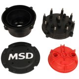 MSD Cap-A-Dapts 74553 Distributor Cap and Rotor Kits, Cap-A-Dapts, Male/HEI, Bolt-on, Black Thermoplastic Cap, Fits Band Clamp-style Pro Mags Only, MSD, Kit thumbnail 1
