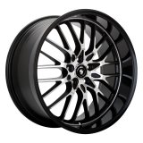 Konig Lace Gloss Black Wheels with Mirror Machine Faces LA78510355 Wheel, Lace, Aluminum, Black, 17 in. x 8.5 in., 5 x 4.5 in. Bolt Circle, 6.130 in. Backspace, Each thumbnail 1