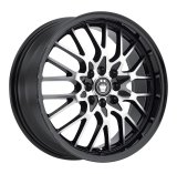 Konig Lace Gloss Black Wheels with Mirror Machine Faces LA78510355 Wheel, Lace, Aluminum, Black, 17 in. x 8.5 in., 5 x 4.5 in. Bolt Circle, 6.130 in. Backspace, Each thumbnail 2