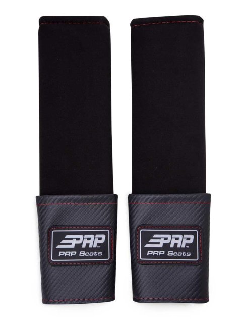 PRP Seats Pocketed Seat Belt Pads H61-RED Components, Pad with Pocket, Black, Red Trim, Pair
