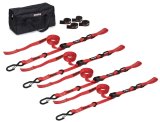 PRP Seats SpeedStrap Motorcycle Tie-Down Kits 71763 Straps, SpeedStrap, Motorcyle, Four 10 ft. Tie-Downs with Soft Ties, Cam-Lock, S-Hook, Red, Four SpeedWraps, Storage Bag, Kit thumbnail 2