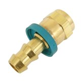 Aeroquip Socketless Hose Ends FBM1222 Fitting, End, AQP Socketless, Straight, -6 AN Barb to Female -6 AN, Brass, Natural, Each thumbnail 1