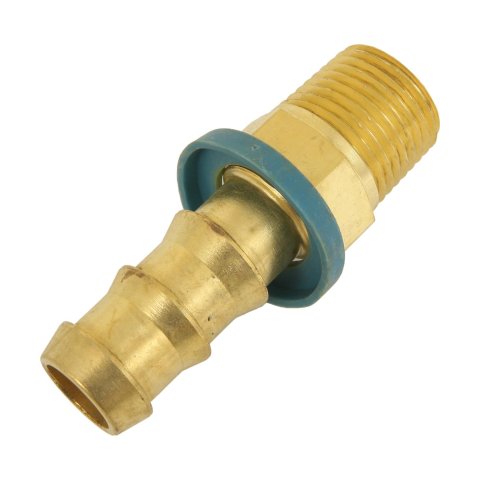 Aeroquip Socketless Hose Ends FBM1204 Fitting, End, AQP Socketless, Straight, -10 AN Barb to Male 1/2 in. NPT, Brass, Natural, Each