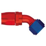 Aeroquip Reusable Hose Ends FBM4026 Fitting, End, AQP Hose, 45 Degree, -16 AN to Female -16 AN, Aluminum, Red/Blue, Each thumbnail 1