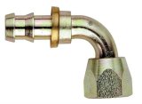 Aeroquip Socketless Hose Ends FBM1443 Fitting, End, AQP Socketless, 90 Degree, -8 AN Barb to Female -8 AN, Steel, Natural, Each thumbnail 2