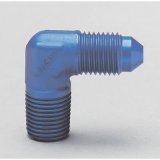 Aeroquip AN to NPT Adapter Fittings FBM2030 Fitting, Adapter, NPT, 90 Degree, Aluminum, Blue Anodized, -3 AN, 1/8 in. NPT, Each thumbnail 2
