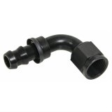 Aeroquip Socketless Hose Ends FBL1533 Fitting, End, AQP Socketless, 90 Degree, -8 AN Barb to Female -8 AN, Aluminum, Black Anodized, Each thumbnail 1