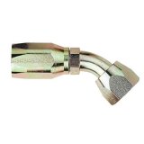 Aeroquip Reusable Hose Ends FBM1338 Fitting, End, AQP High Pressure, 45 Degree, -10 AN to -10 AN Female Thread, Steel, Natural, Each thumbnail 1