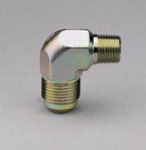 Aeroquip AN to NPT Adapter Fittings FBM2611 Fitting, Adapter, NPT, 90 Degree, Steel, Yellow Dichromate, -4 AN, 1/8 in. NPT, Each thumbnail 3