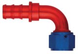 Aeroquip Socketless Hose Ends FBM1532 Fitting, End, AQP Socketless, 90 Degree, -6 AN Barb to Female -6 AN, Aluminum, Red/Blue, Each thumbnail 2