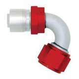 Aeroquip Crimp Hose Ends FBM4242 Fitting, End, AQP/StartLite Hose, 120 Degree, -6 AN to Female -6 AN, Aluminum, Natural/Red, Each thumbnail 1