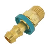 Aeroquip Socketless Hose Ends FBM1212 Fitting, End, AQP Socketless, Straight, -6 AN Barb to Male -6 AN, Brass, Natural, Each thumbnail 1