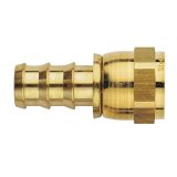 Aeroquip Socketless Hose Ends FBM1234 Fitting, End, AQP Socketless, Straight, -10 AN Barb to Female -10 AN, Brass, Natural, Each thumbnail 1