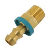 Aeroquip Socketless Hose Ends FBM1202 Fitting, End, AQP Socketless, Straight, -6 AN Barb to Male 3/8 in. NPT, Brass, Natural, Each thumbnail 1
