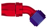 Aeroquip Reusable Hose Ends FBM4022 Fitting, End, AQP Hose, 45 Degree, -6 AN to Female -6 AN, Aluminum, Red/Blue, Each thumbnail 1
