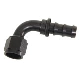 Aeroquip Socketless Hose Ends FBL1534 Fitting, End, AQP Socketless, 90 Degree, -10 AN Barb to Female -10 AN, Aluminum, Black Anodized, Each thumbnail 1