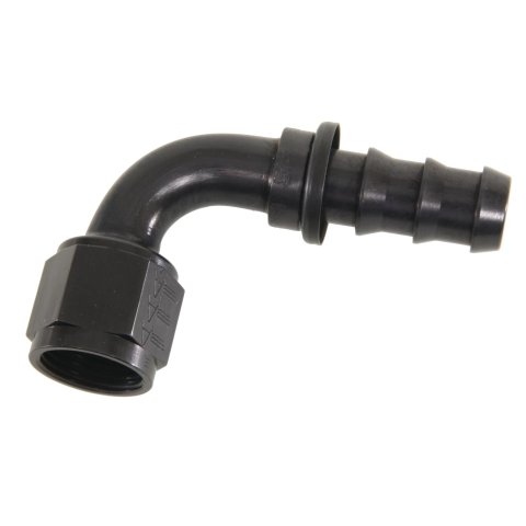 Aeroquip Socketless Hose Ends FBL1534 Fitting, End, AQP Socketless, 90 Degree, -10 AN Barb to Female -10 AN, Aluminum, Black Anodized, Each