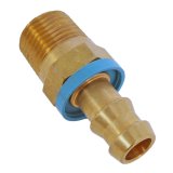 Aeroquip Socketless Hose Ends FBM1203 Fitting, End, AQP Socketless, Straight, -8 AN Barb to Male 1/2 in. NPT, Brass, Natural, Each thumbnail 1