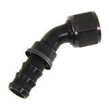 Aeroquip Socketless Hose Ends FBL1525 Fitting, End, AQP Socketless, 45 Degree, -12 AN Barb to Female -12 AN, Aluminum, Black Anodized, Each thumbnail 1