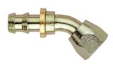 Aeroquip Socketless Hose Ends FBM1438 Fitting, End, AQP Socketless, 45 Degree, -4 AN to 3/4 -16 in. Female Thread, Steel, Natural, Each thumbnail 1