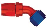 Aeroquip Reusable Hose Ends FBM4023 Fitting, End, AQP Hose, 45 Degree, -8 AN to Female -8 AN, Aluminum, Red/Blue, Each thumbnail 2