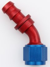 Aeroquip Socketless Hose Ends FBM1525 Fitting, End, AQP Socketless, 45 Degree, -12 AN Barb to Female -12 AN, Aluminum, Red/Blue, Each thumbnail 2